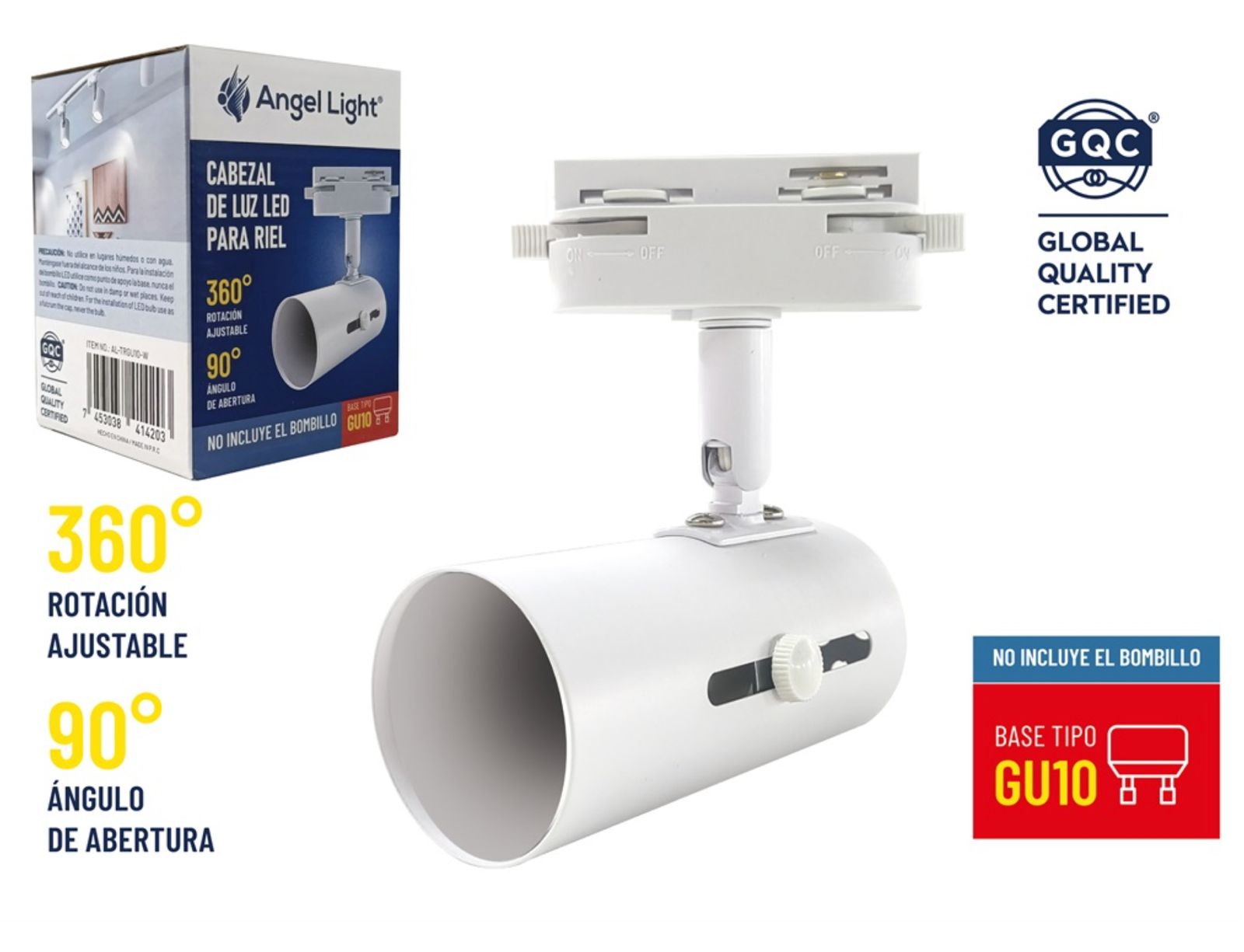 Cabezal de Luz LED para Riel Blanco (Base GU10) – AL-TRGU10-W