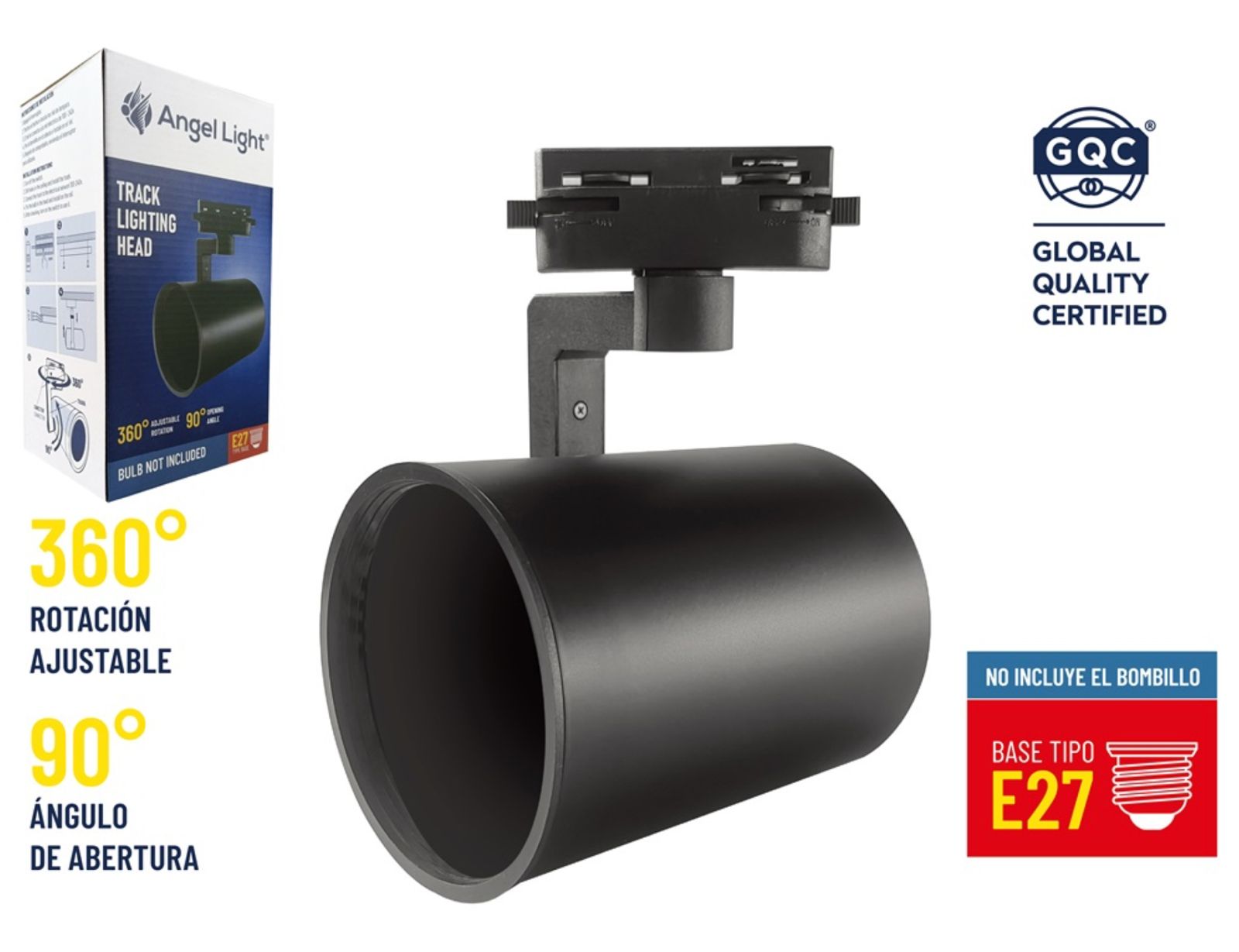 Cabezal de Luz LED para Riel Negro (Base E27) – AL-TRPAR30-B