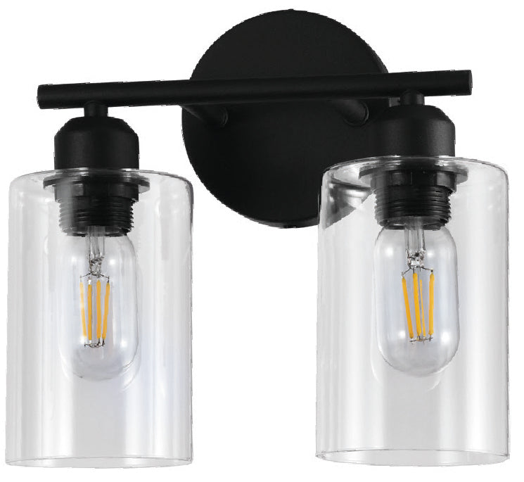 Barra de Baño Negra de 2 Luces – DI-30-BK-Z