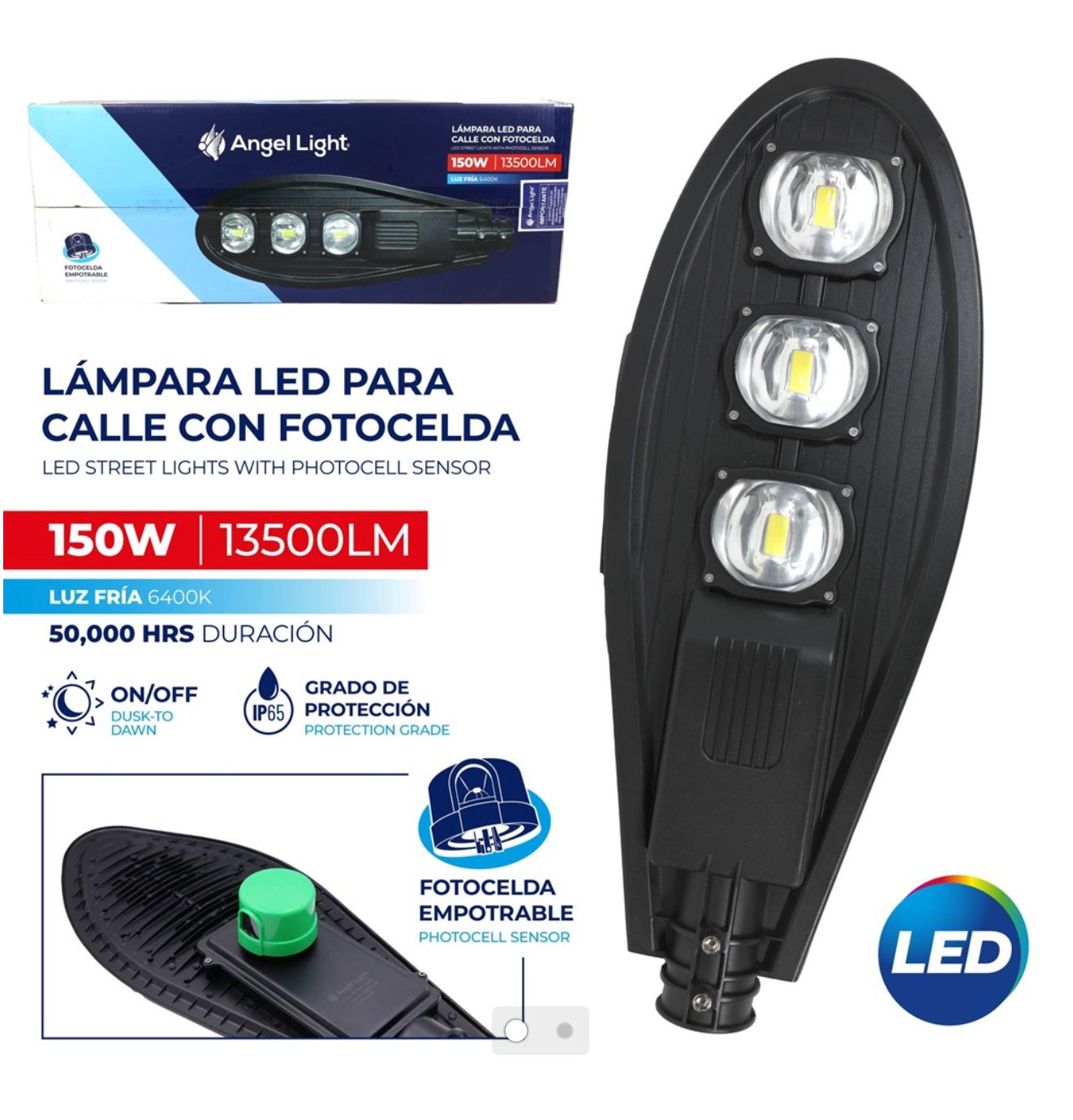 Lámpara LED de Calle con Fotocelda 150W – AL-COBLS-150W