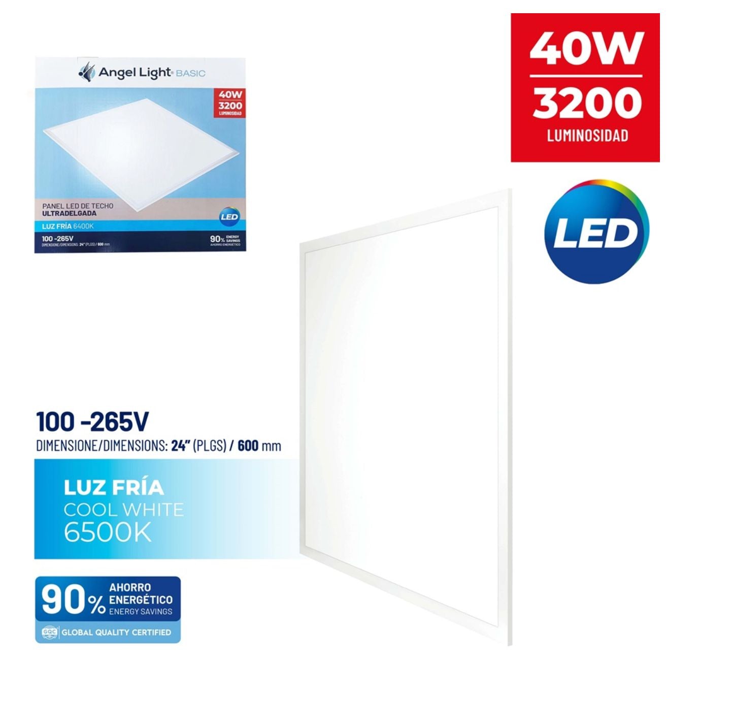 Panel LED de Techo Ultradelgado 40W – ALB-PL6060-40W
