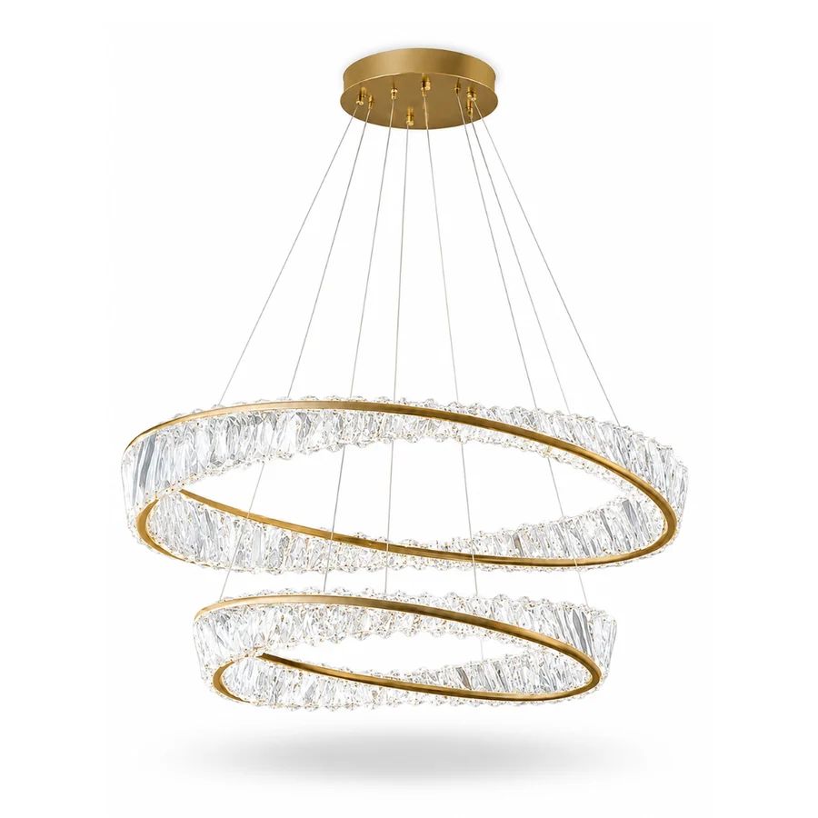 Candelabro de Cristal Doble Anillo