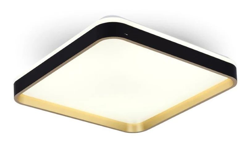 Plafón Cuadrado Negro y Dorado LED